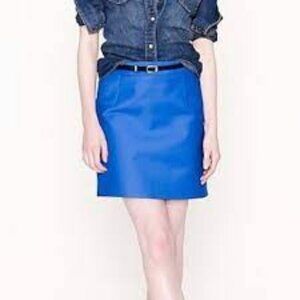 Y2K 12" J. Crew Double Serge Cobalt Blue Lined Pencil Skirt Women's size 4 - NEW
